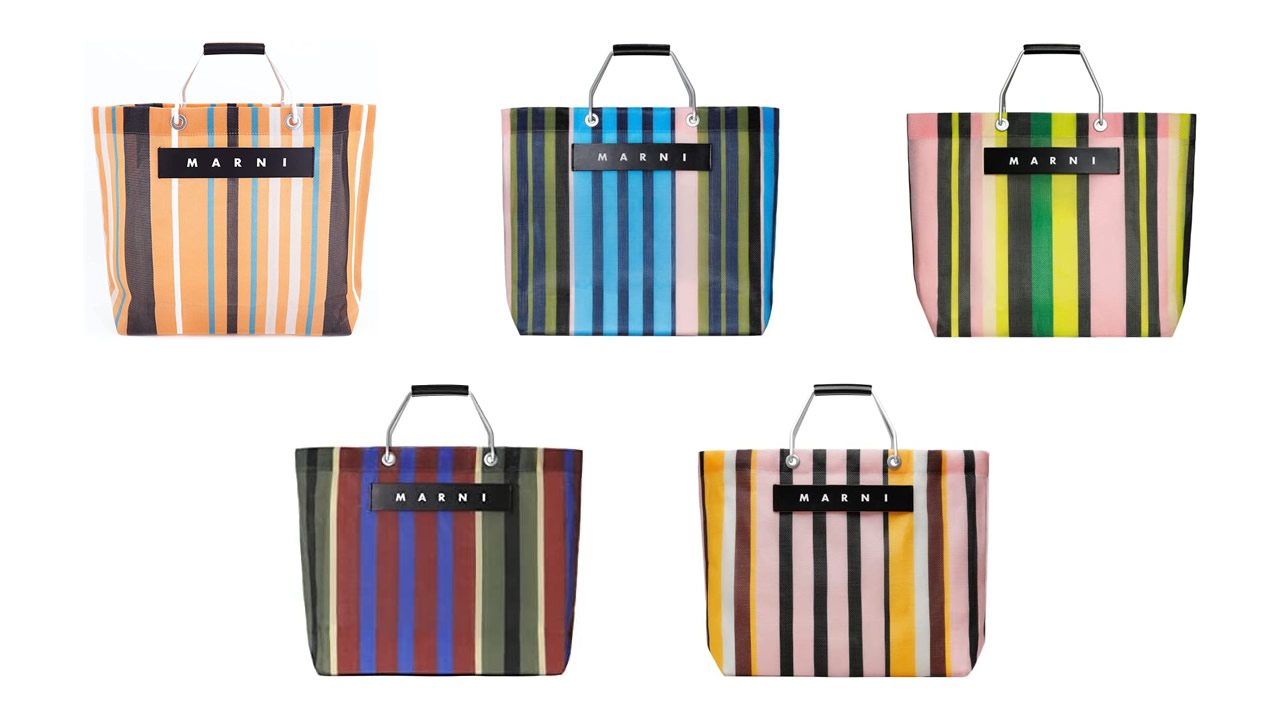 伊勢丹購入 正規品 マルニマーケット ストライプバッグ MARNI MARKET  